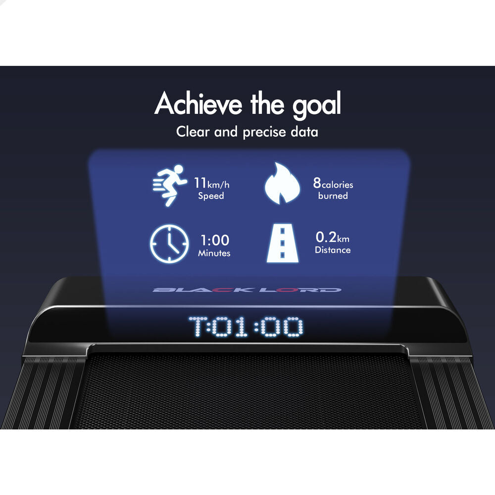 BLACK LORD Treadmill Electric Walking Pad Steel Frame Under Desk Gym 410mm Black