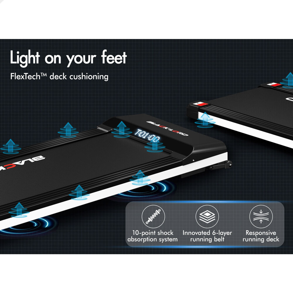 BLACK LORD Treadmill Electric Walking Pad Steel Frame Under Desk Gym 410mm Black