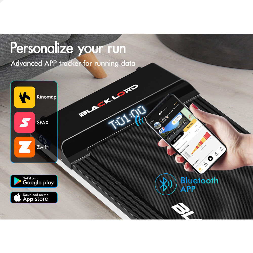 BLACK LORD Treadmill Electric Walking Pad Steel Frame Under Desk Gym 410mm Black