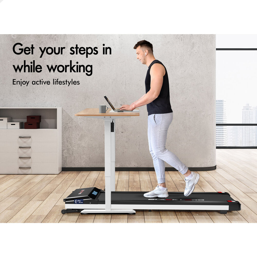 BLACK LORD Treadmill Electric Walking Pad Steel Frame Under Desk Gym 410mm Black