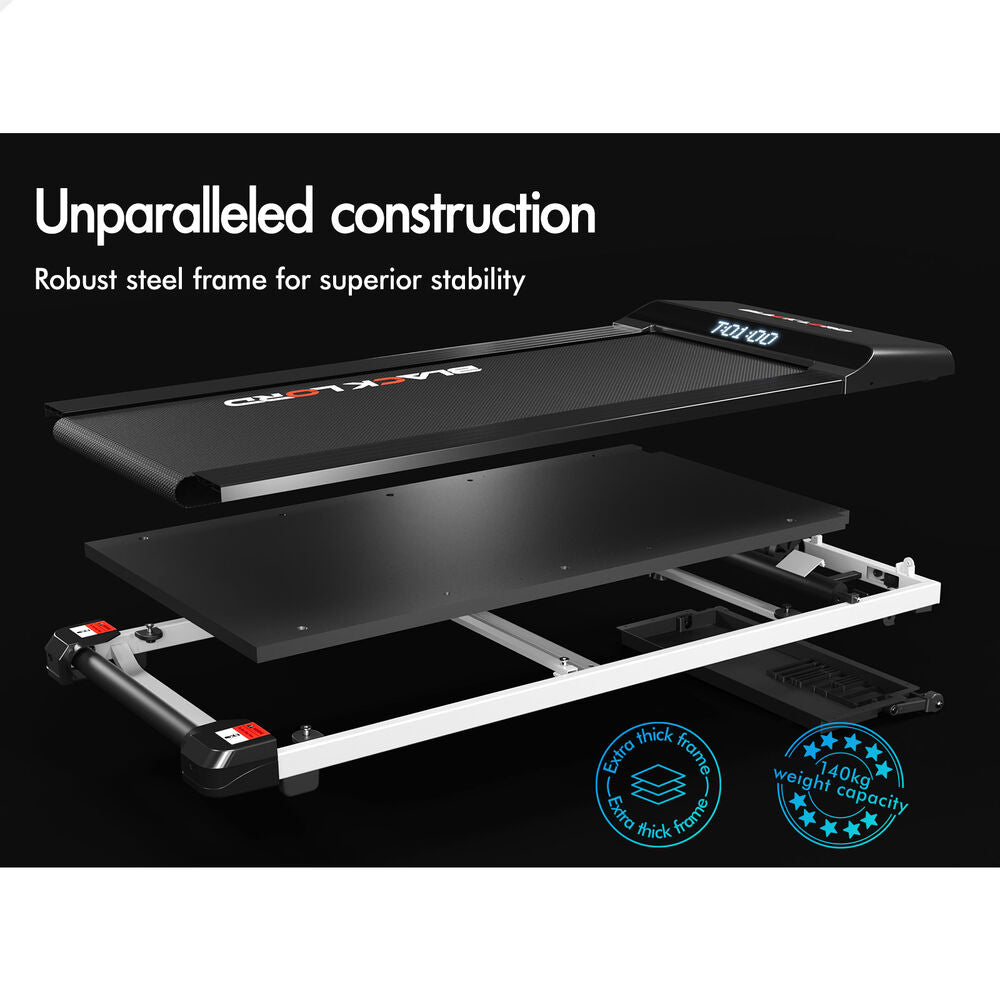 BLACK LORD Treadmill Electric Walking Pad Steel Frame Under Desk Gym 410mm Black