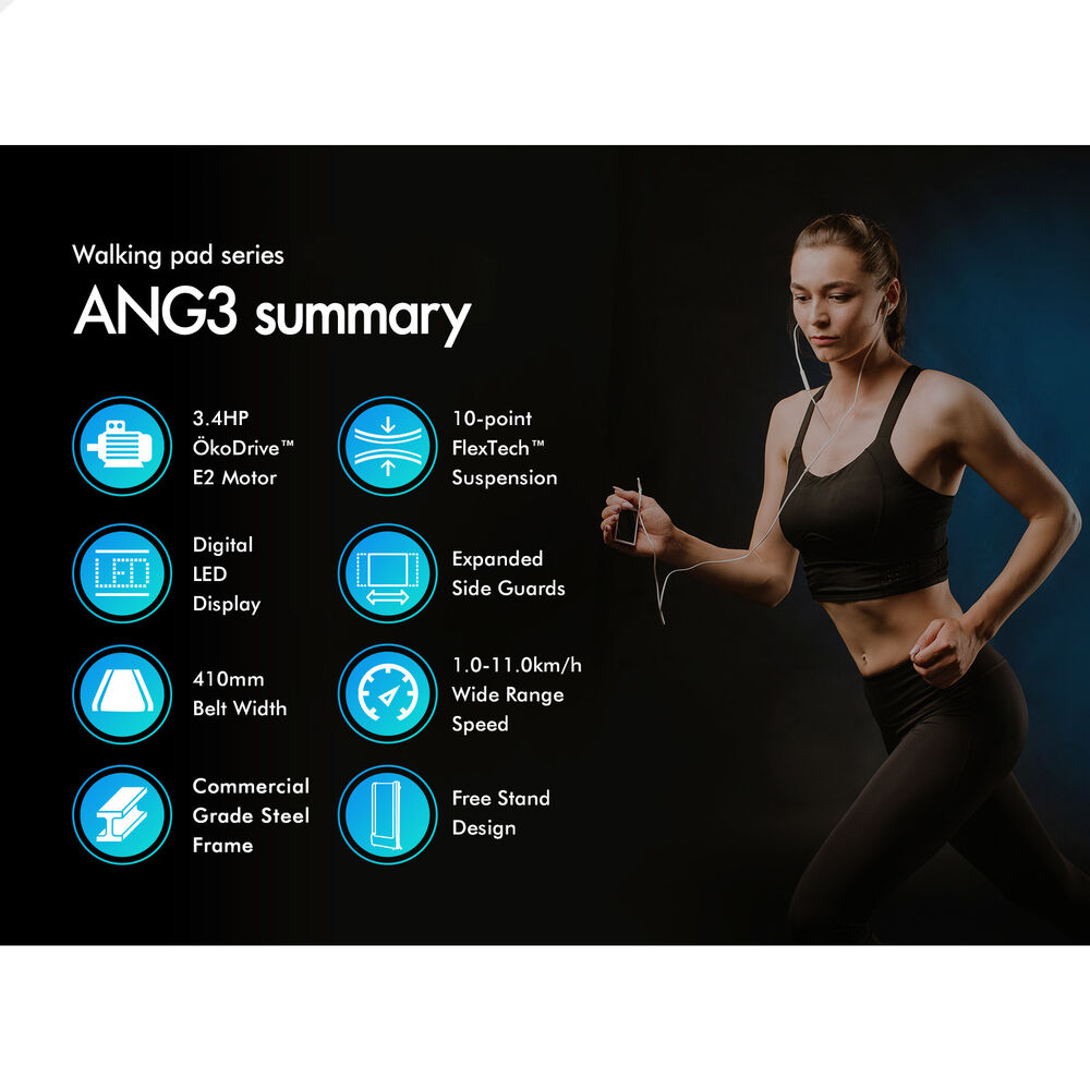 BLACK LORD Treadmill Electric Walking Pad Steel Frame Under Desk Gym 410mm Black