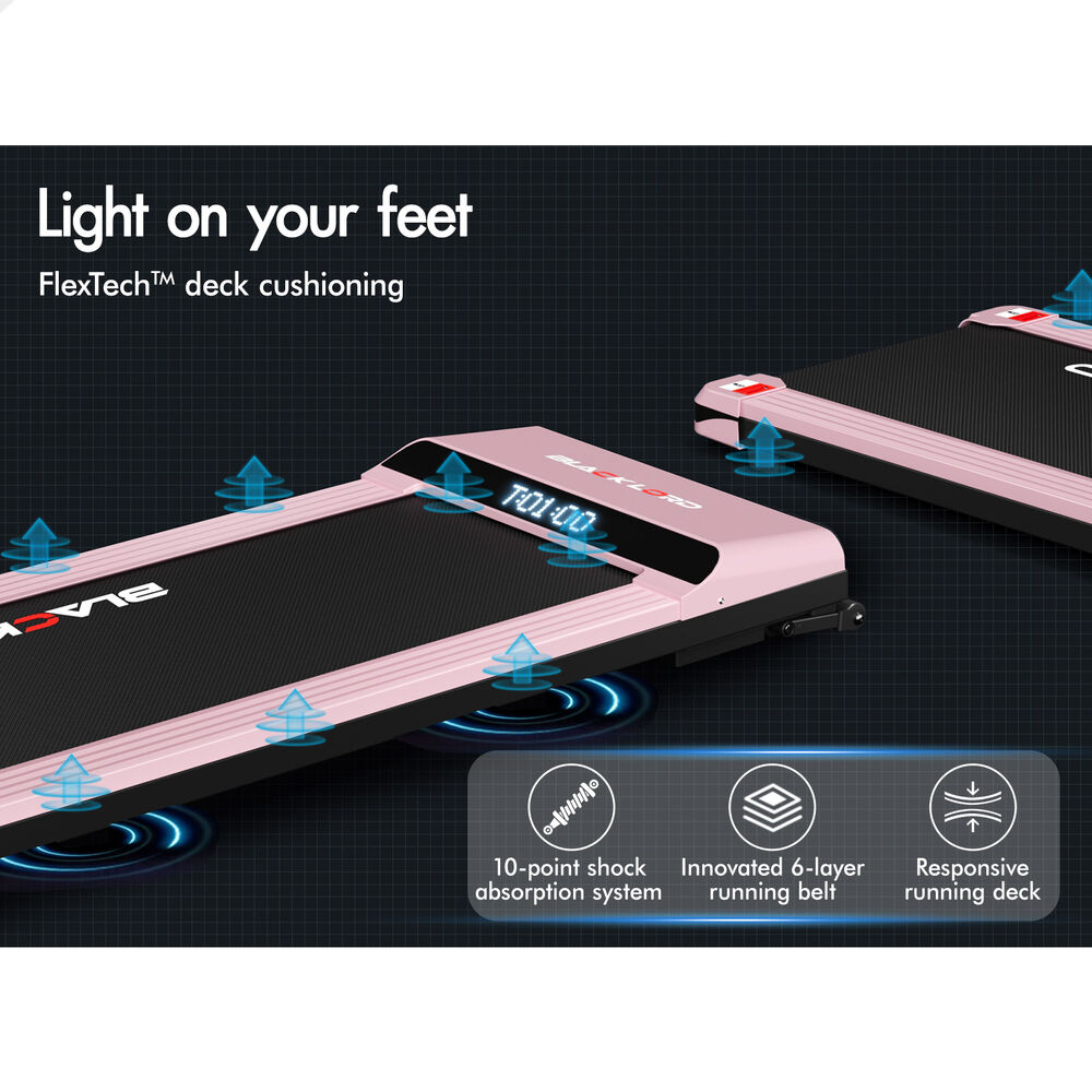 BLACK LORD Treadmill Electric Walking Pad Steel Frame Under Desk Gym 410mm Pink
