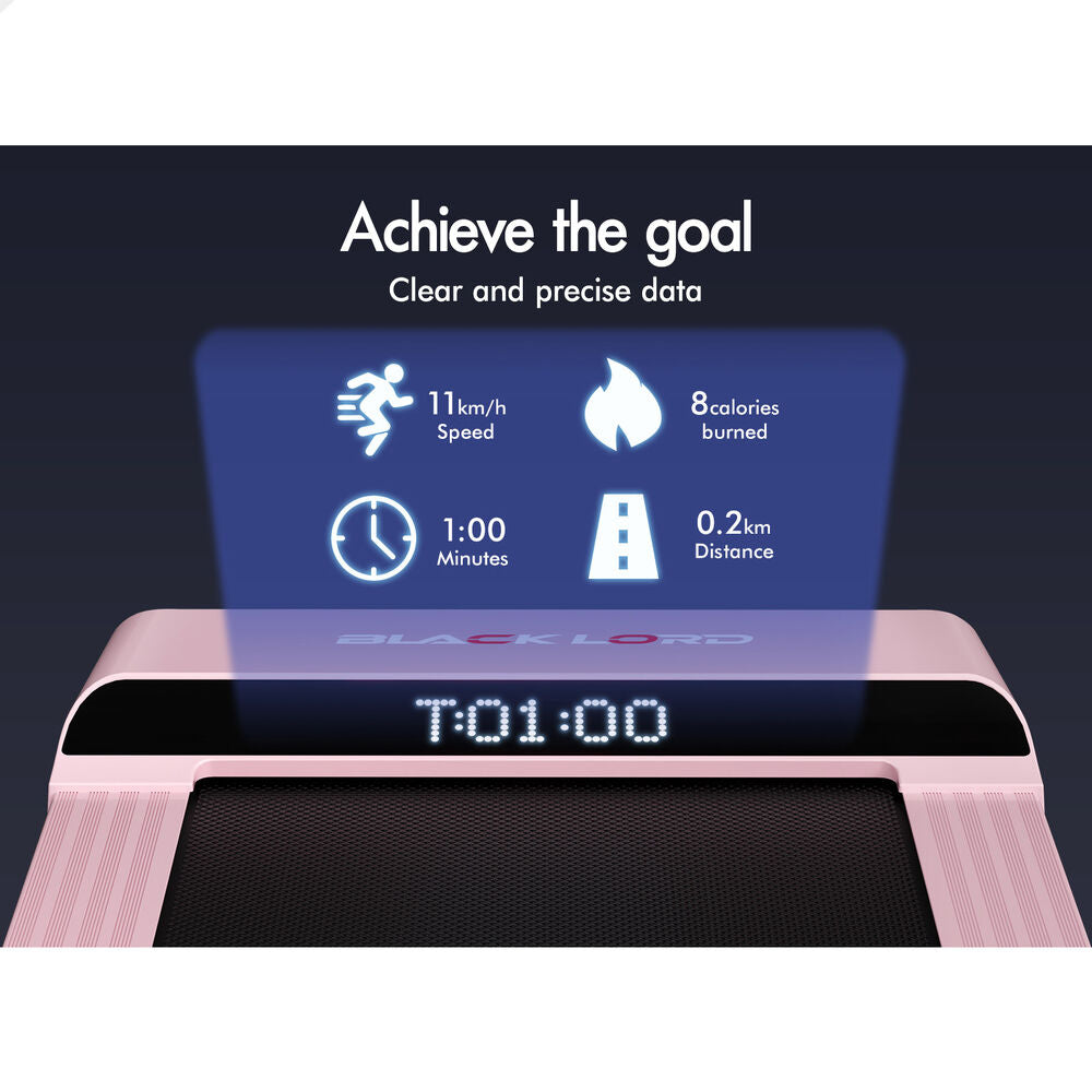 BLACK LORD Treadmill Electric Walking Pad Steel Frame Under Desk Gym 410mm Pink