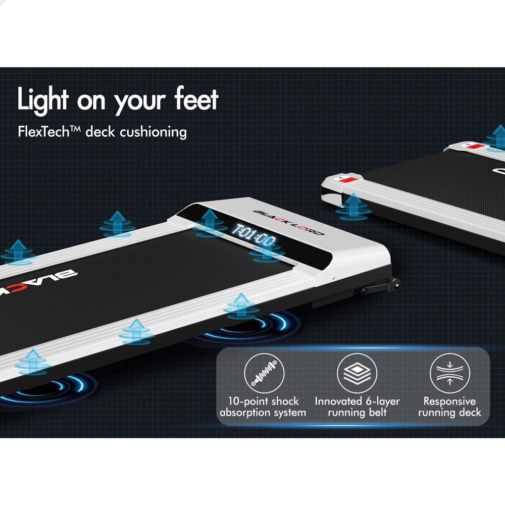 BLACK LORD Treadmill Electric Walking Pad Steel Frame Under Desk Gym 410mm White