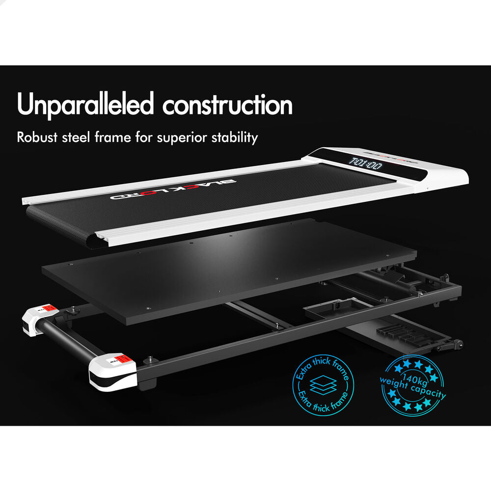 BLACK LORD Treadmill Electric Walking Pad Steel Frame Under Desk Gym 410mm White