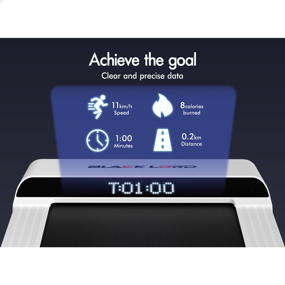 BLACK LORD Treadmill Electric Walking Pad Steel Frame Under Desk Gym 410mm White