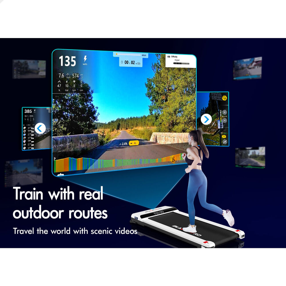 BLACK LORD Treadmill Electric Walking Pad Steel Frame Under Desk Gym 410mm White