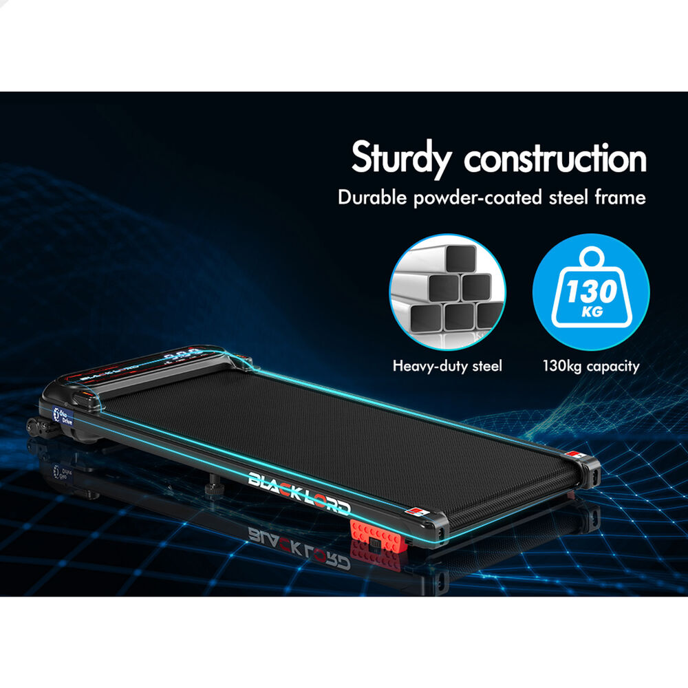 BLACK LORD Treadmill Electric Walking Pad Incline Shock Absorbers Gym Black