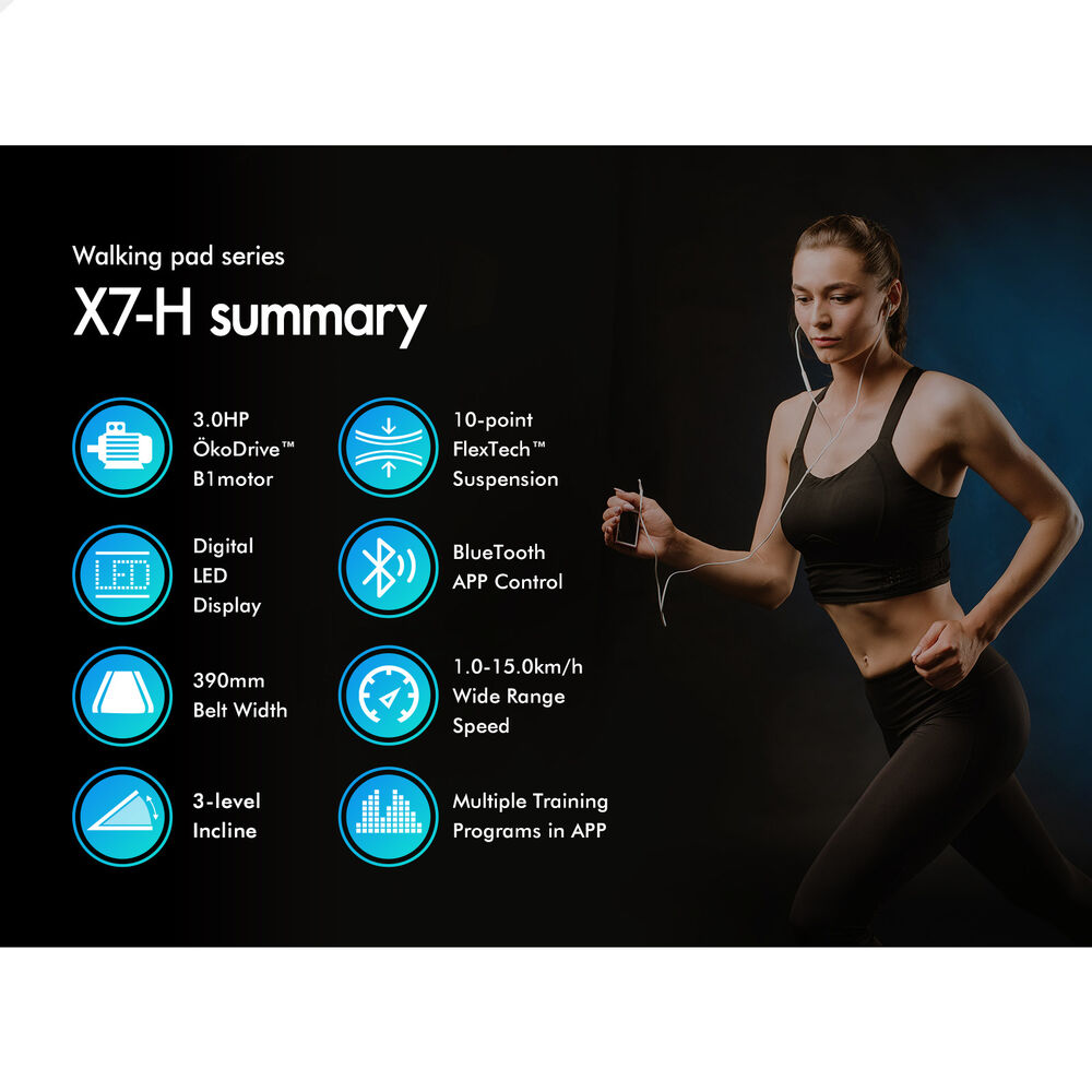 BLACK LORD Treadmill Electric Walking Pad Incline Shock Absorbers Foldable Black