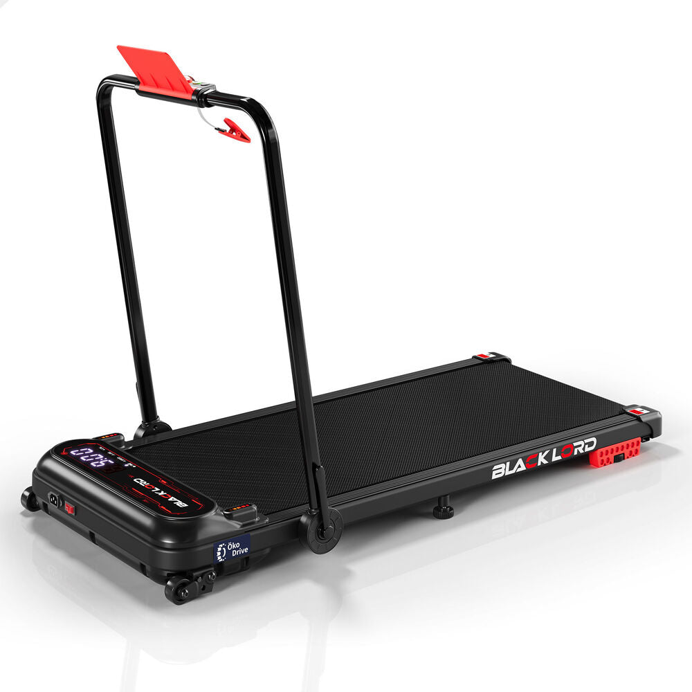 BLACK LORD Treadmill Electric Walking Pad Incline Shock Absorbers Foldable Black