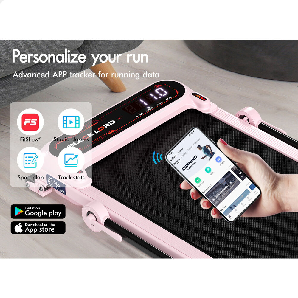 BLACK LORD Treadmill Electric Walking Pad Incline Shock Absorbers Foldable Pink