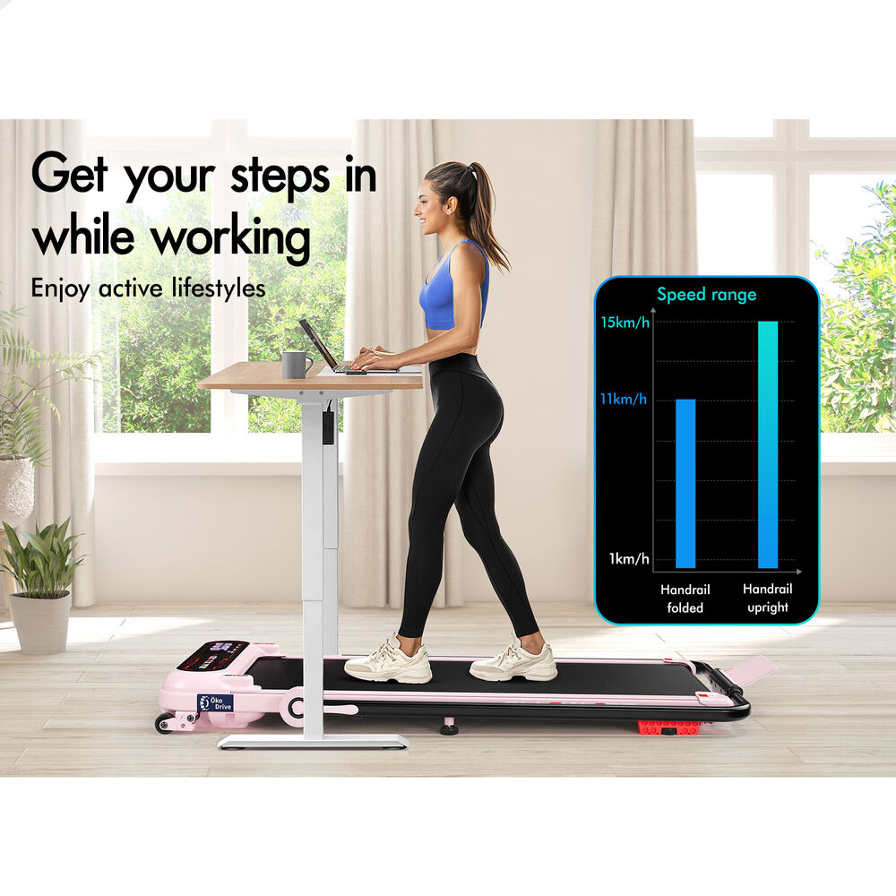 BLACK LORD Treadmill Electric Walking Pad Incline Shock Absorbers Foldable Pink