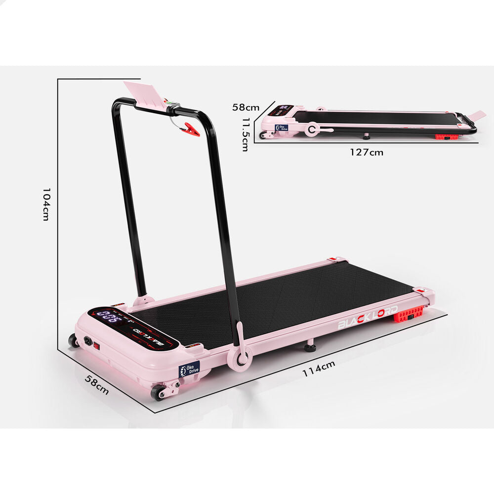 BLACK LORD Treadmill Electric Walking Pad Incline Shock Absorbers Foldable Pink