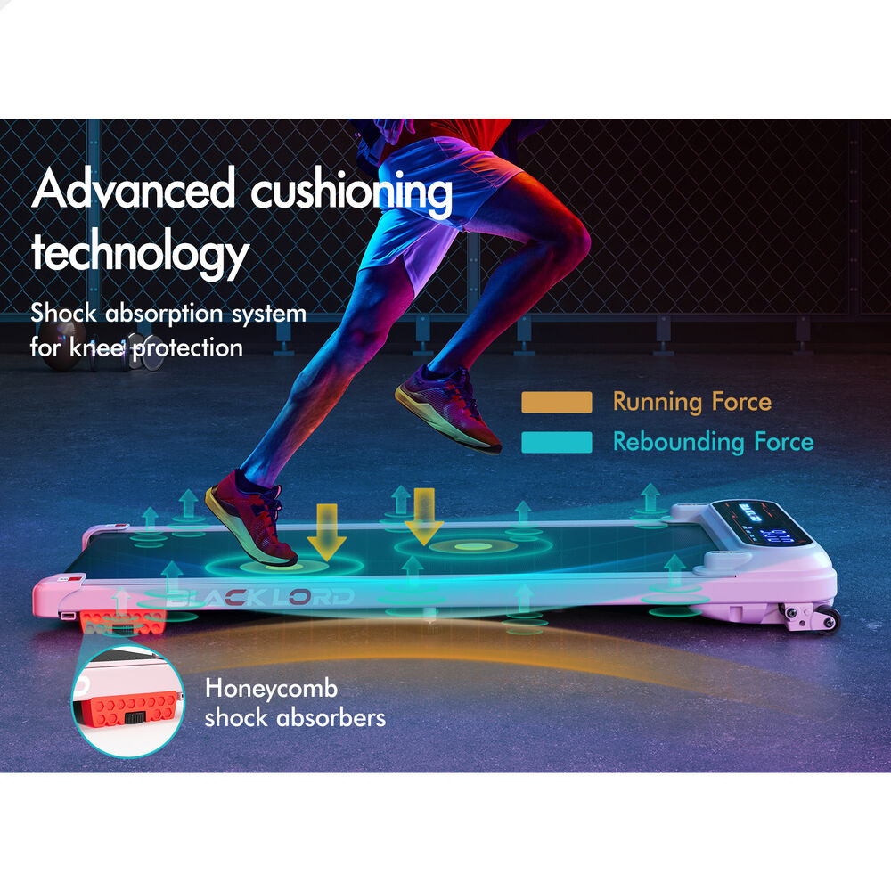BLACK LORD Treadmill Electric Walking Pad Incline Shock Absorbers Gym Pink
