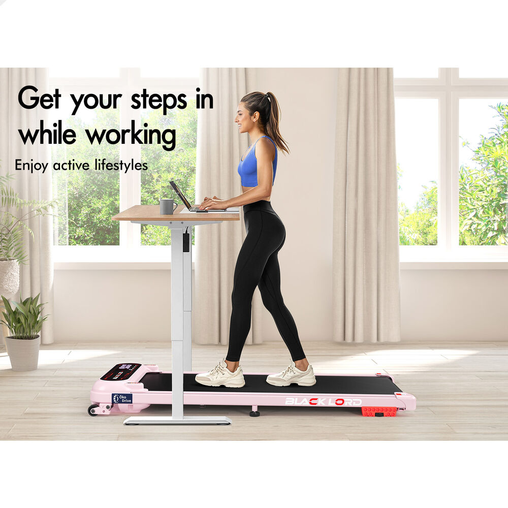 BLACK LORD Treadmill Electric Walking Pad Incline Shock Absorbers Gym Pink