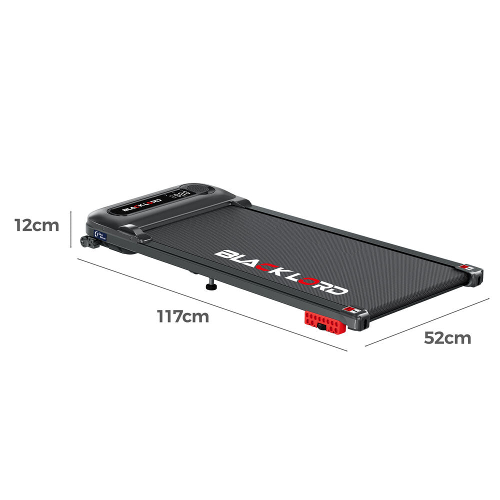 BLACK LORD Treadmill Electric Walking Pad Incline Shock Absorbers Home Gym Black