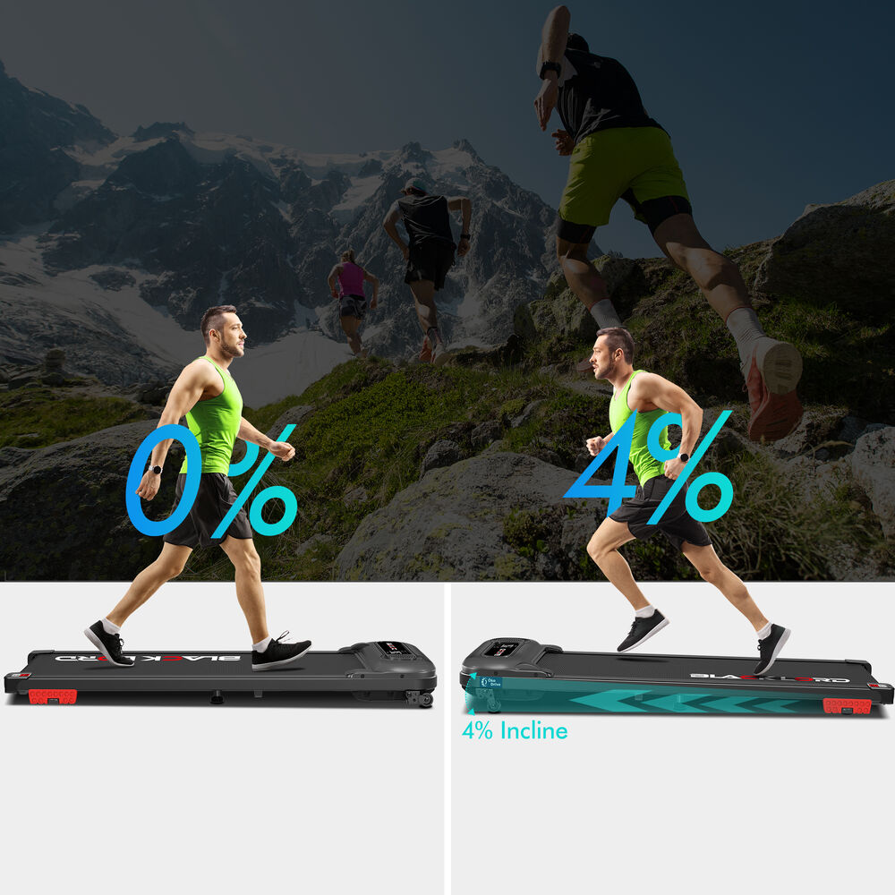 BLACK LORD Treadmill Electric Walking Pad Incline Shock Absorbers Home Gym Black