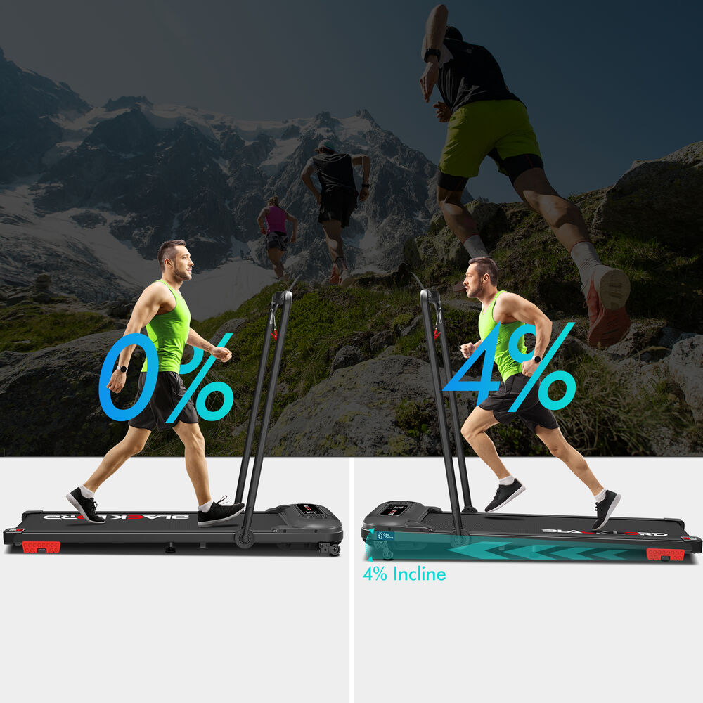 BLACK LORD Treadmill Electric Walking Pad Folding Incline Shock Absorbers Black