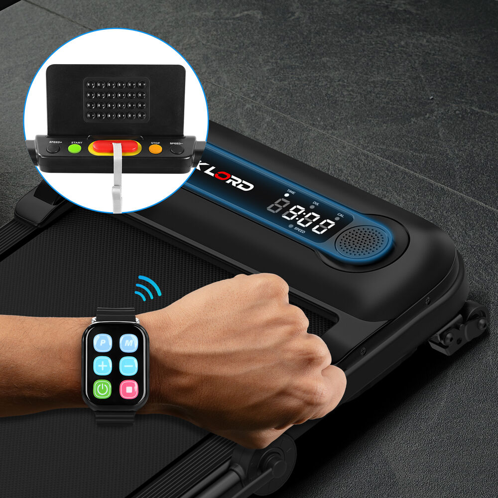 BLACK LORD Treadmill Electric Walking Pad Folding Incline Shock Absorbers Black