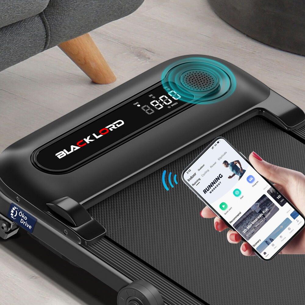 BLACK LORD Treadmill Electric Walking Pad Folding Incline Shock Absorbers Black