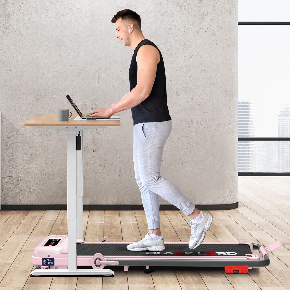 BLACK LORD Treadmill Electric Walking Pad Folding Incline Shock Absorbers Pink
