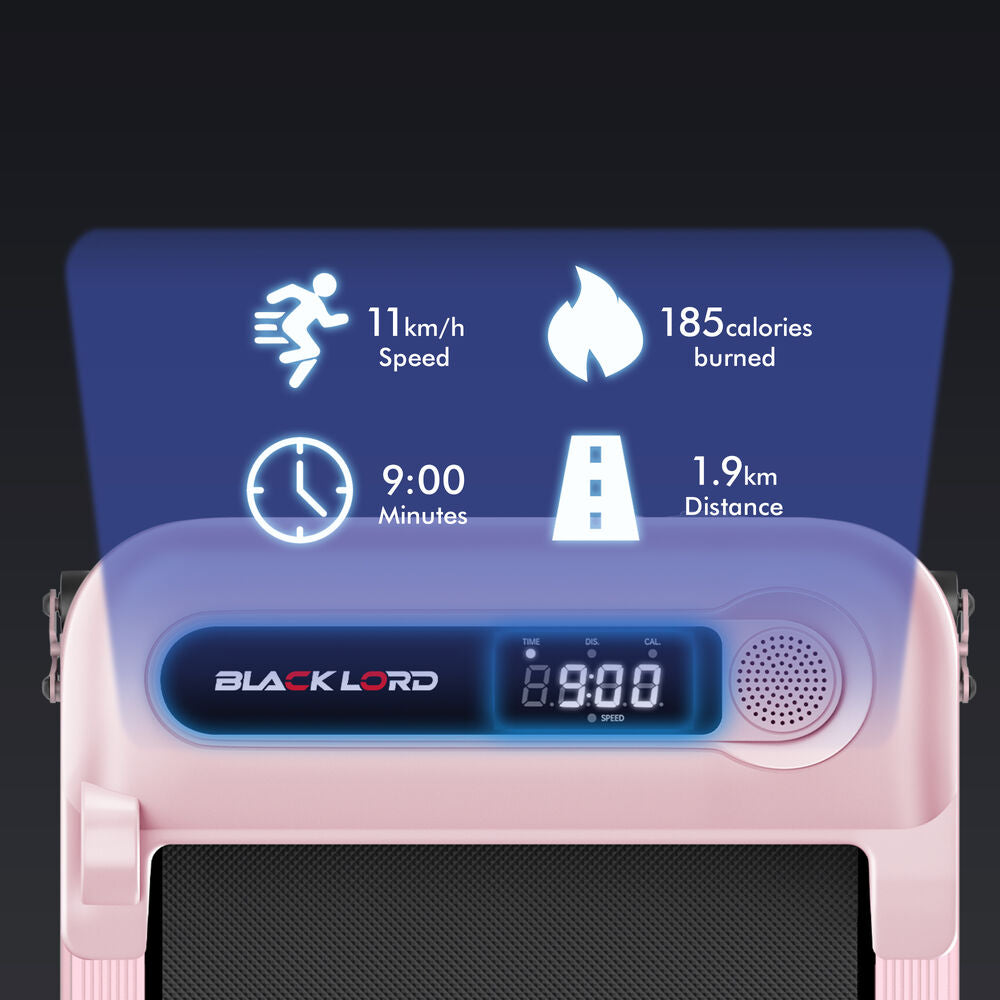 BLACK LORD Treadmill Electric Walking Pad Folding Incline Shock Absorbers Pink