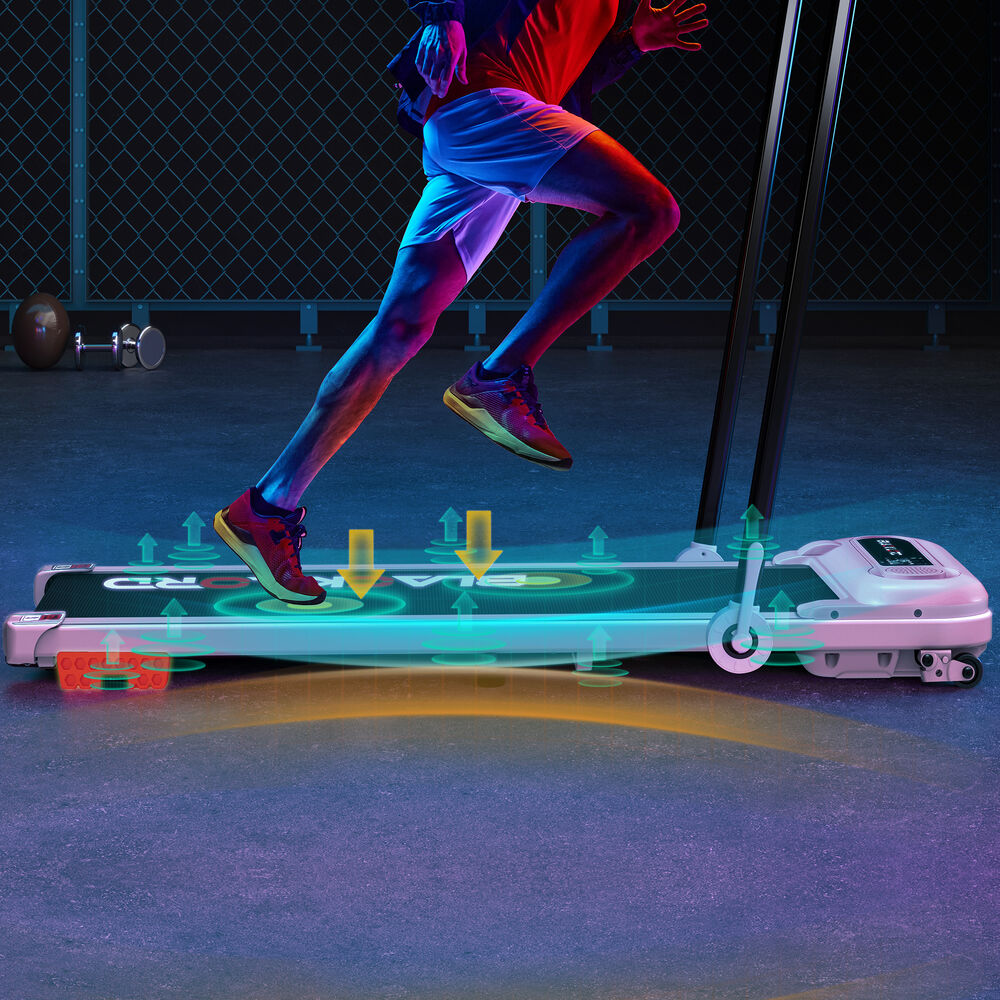 BLACK LORD Treadmill Electric Walking Pad Folding Incline Shock Absorbers Pink