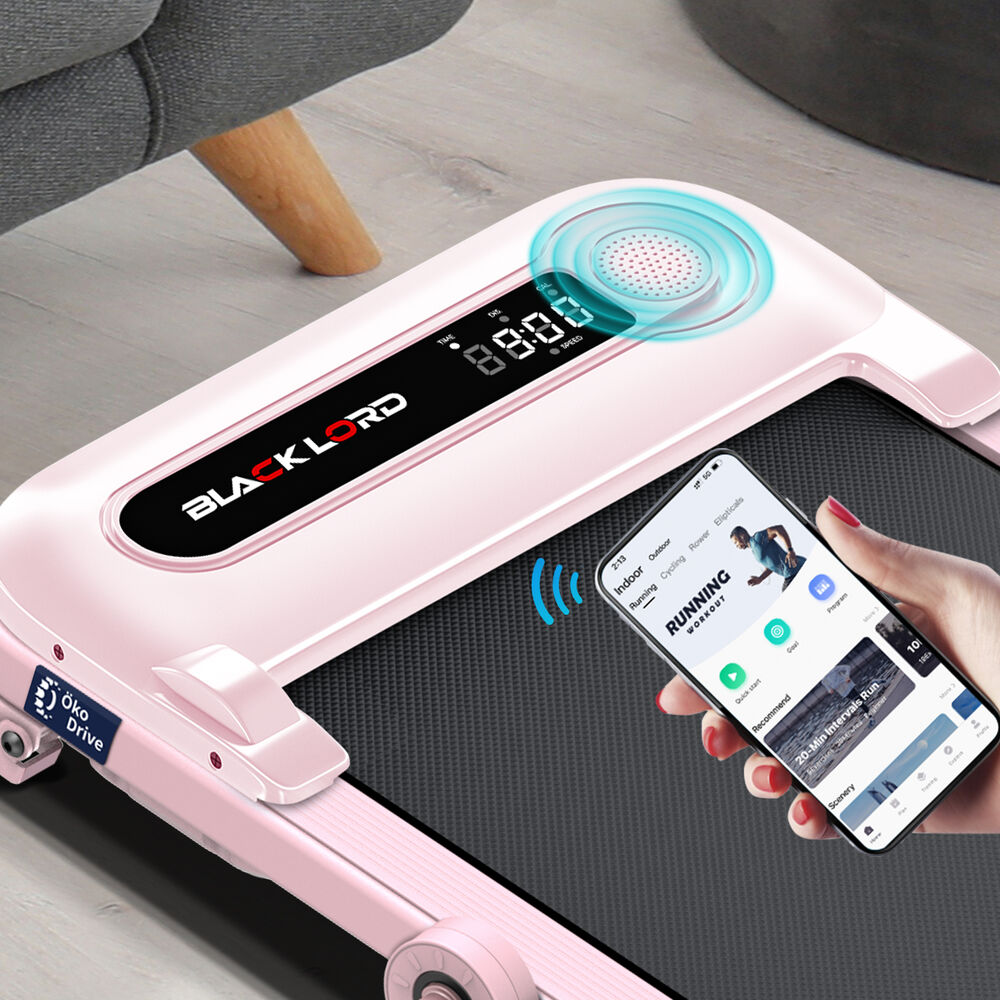BLACK LORD Treadmill Electric Walking Pad Folding Incline Shock Absorbers Pink