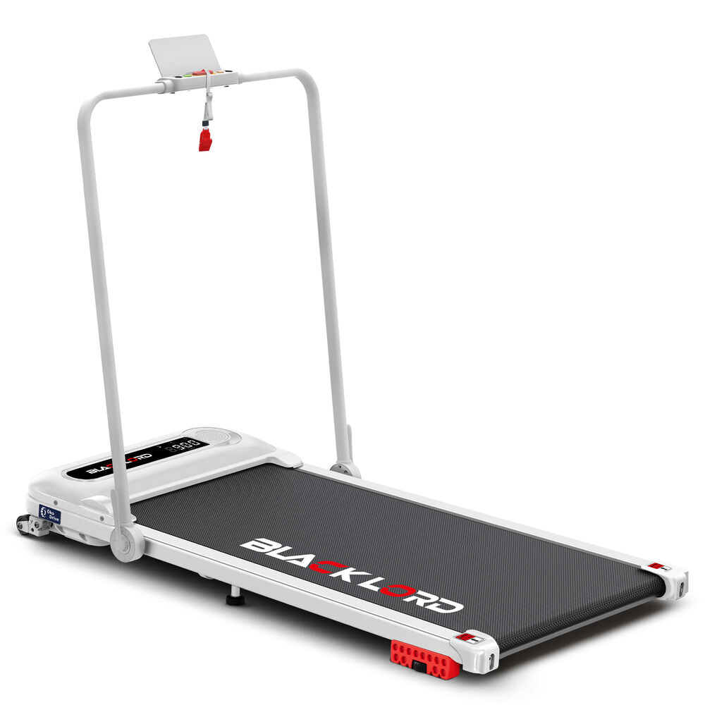 BLACK LORD Treadmill Electric Walking Pad Folding Incline Shock Absorbers White