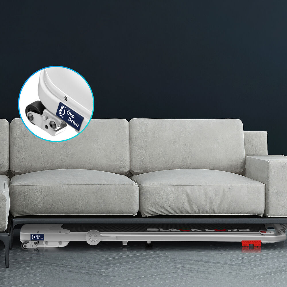 BLACK LORD Treadmill Electric Walking Pad Folding Incline Shock Absorbers White