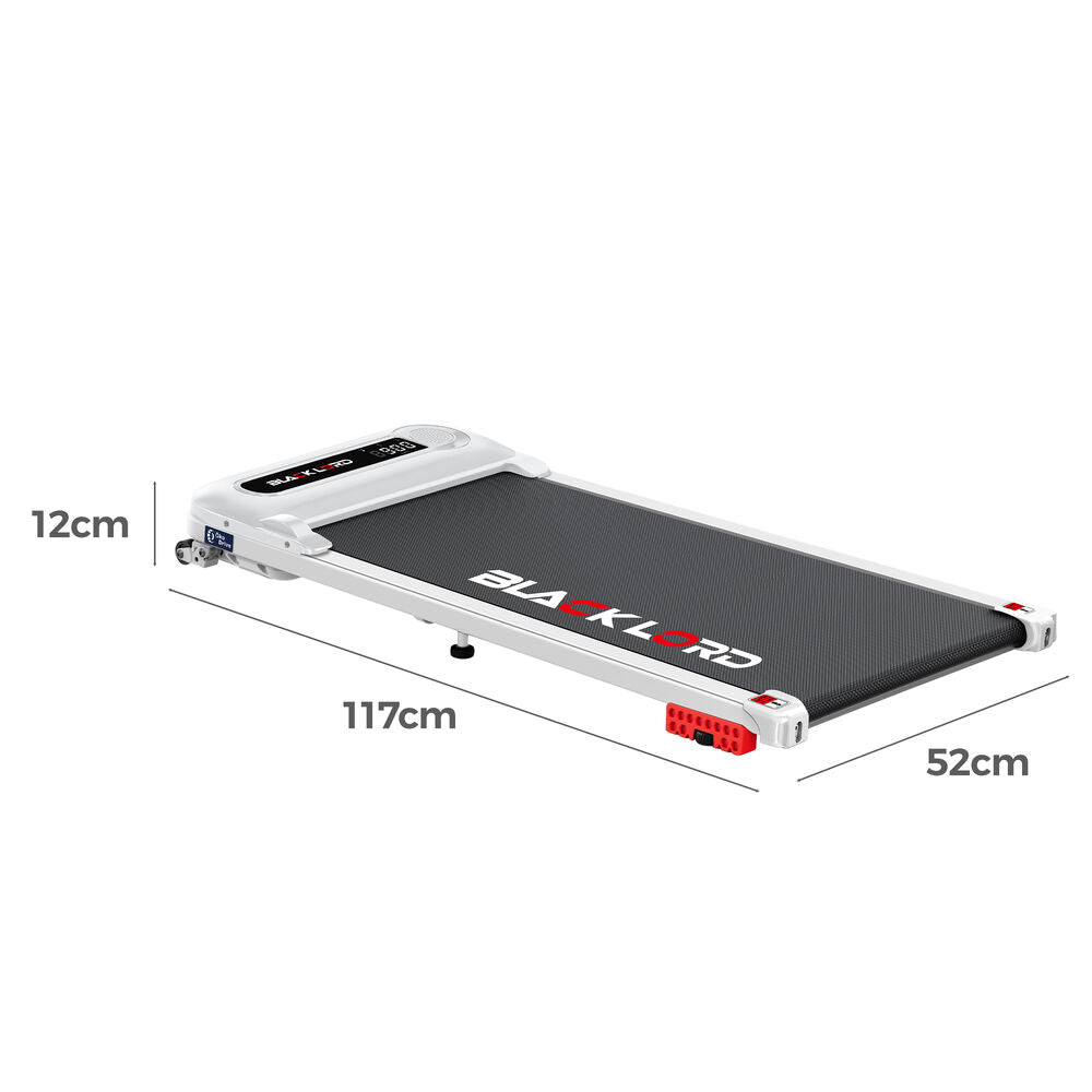 BLACK LORD Treadmill Electric Walking Pad Incline Shock Absorbers Home Gym White