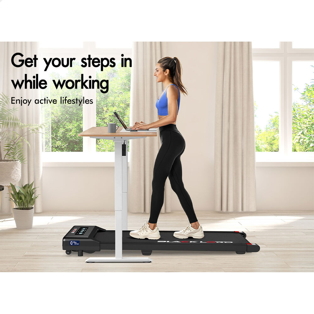 BLACK LORD Treadmill Electric Walking Pad Under Desk Home Gym 400mm Black