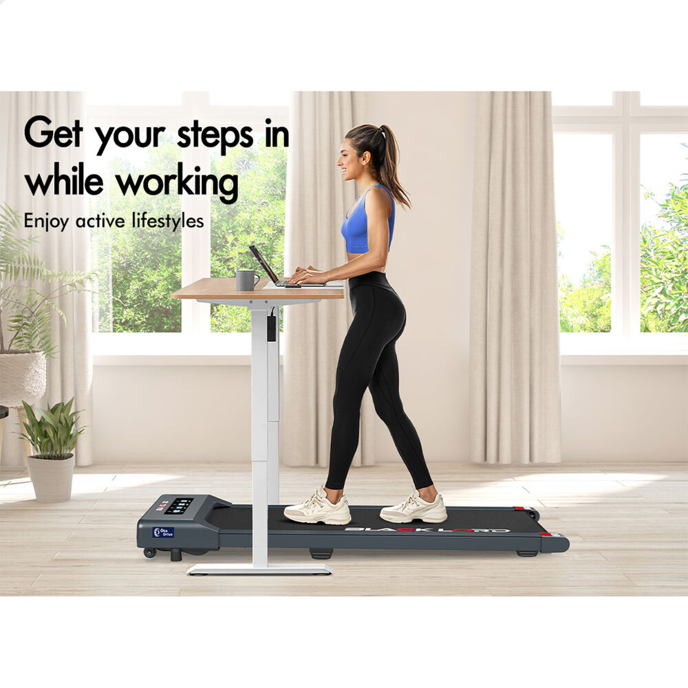 BLACK LORD Treadmill Electric Walking Pad Under Desk Home Gym 400mm Grey
