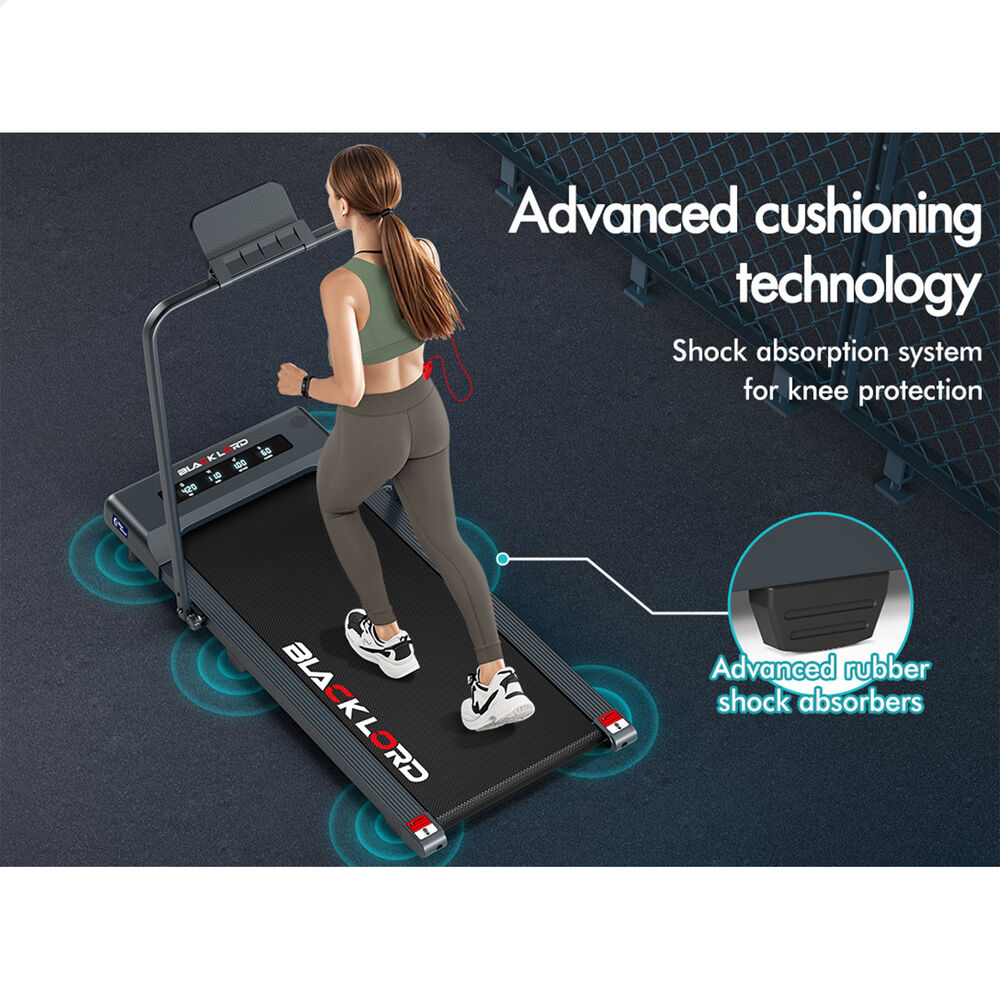 BLACK LORD Treadmill Electric Walking Pad Under Desk Foldable Gym 400mm Grey