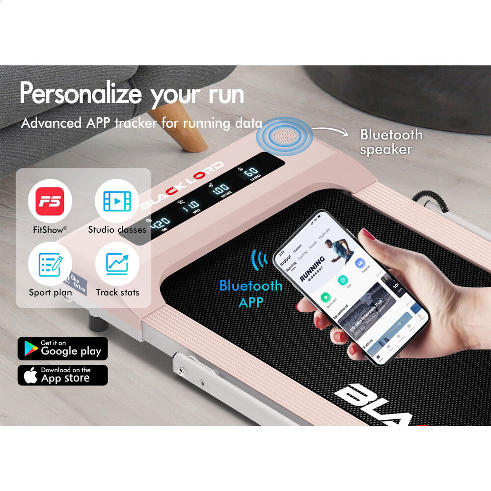 BLACK LORD Treadmill Electric Walking Pad Under Desk Foldable Gym 400mm Pink
