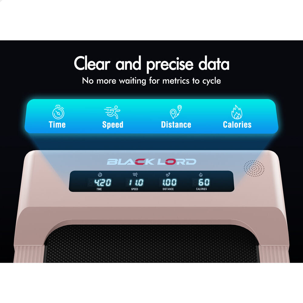 BLACK LORD Treadmill Electric Walking Pad Under Desk Home Gym 400mm Pink