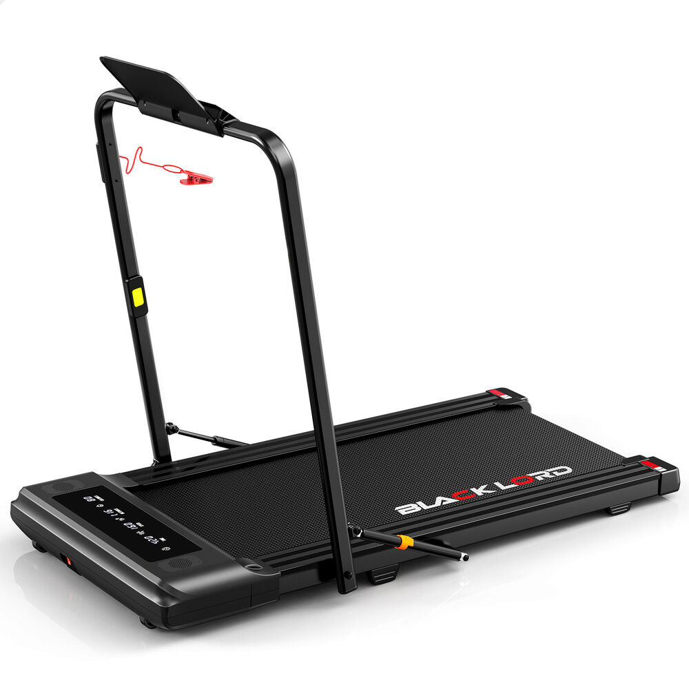 BLACK LORD Treadmill 2 IN 1 Electric Walking Pad 400mm Hydraulic Foldable Black
