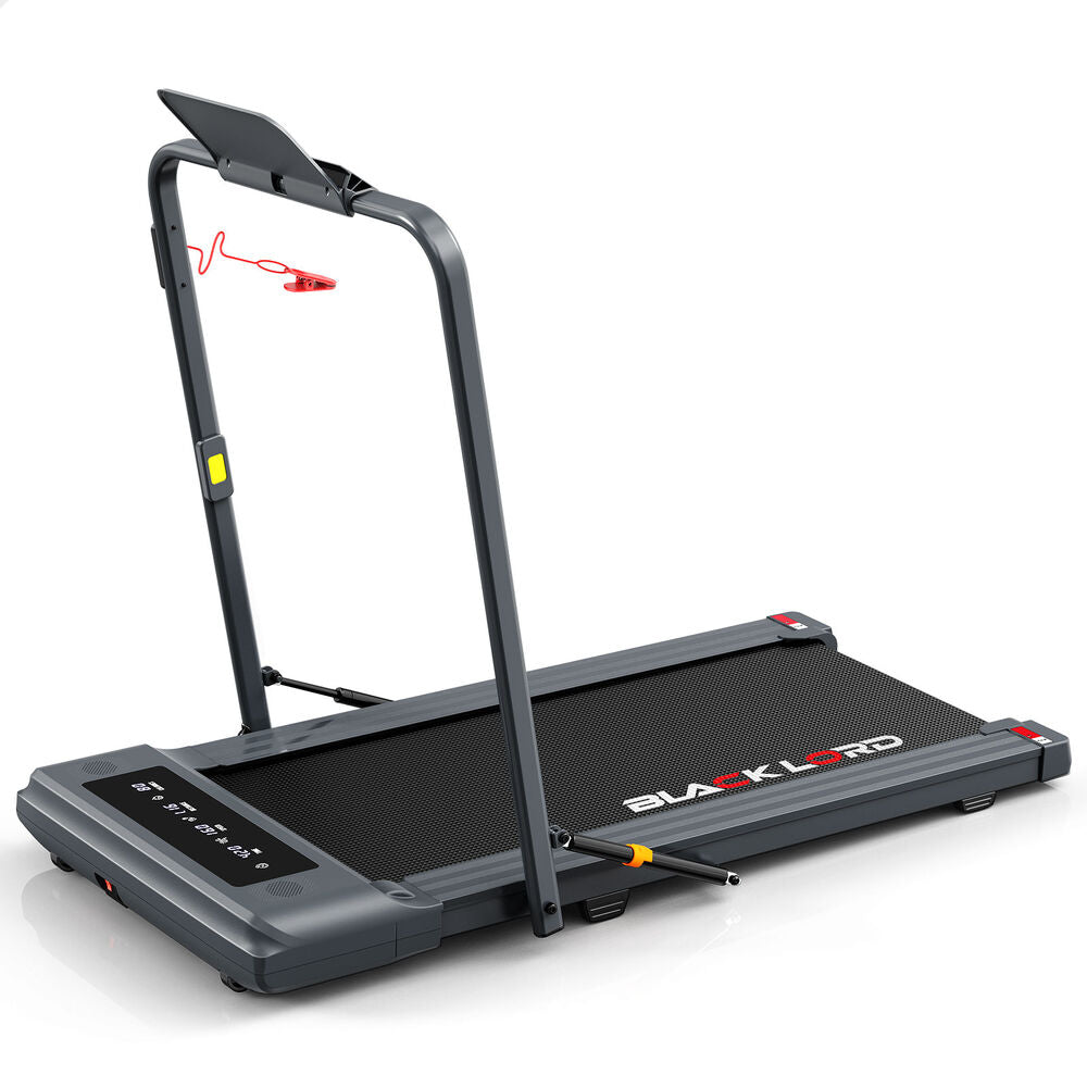 BLACK LORD Treadmill 2 IN 1 Electric Walking Pad 400mm Hydraulic Foldable Grey