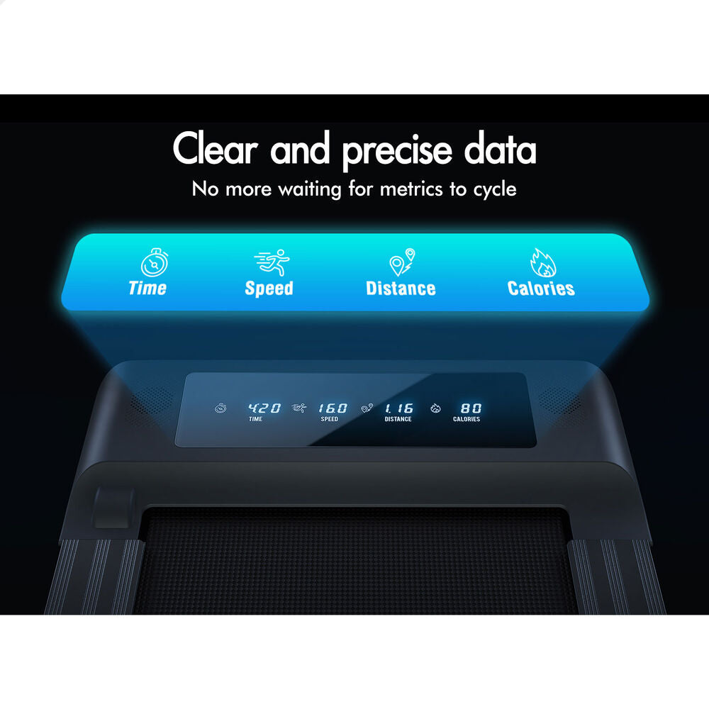 BLACK LORD Treadmill 2 IN 1 Electric Walking Pad 400mm Hydraulic Foldable Grey