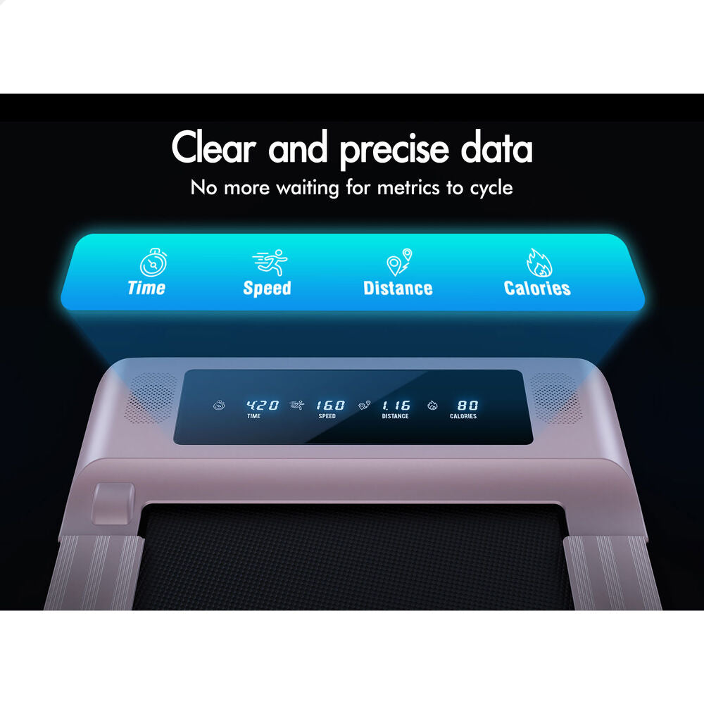 BLACK LORD Treadmill 2 IN 1 Electric Walking Pad 400mm Hydraulic Foldable Pink