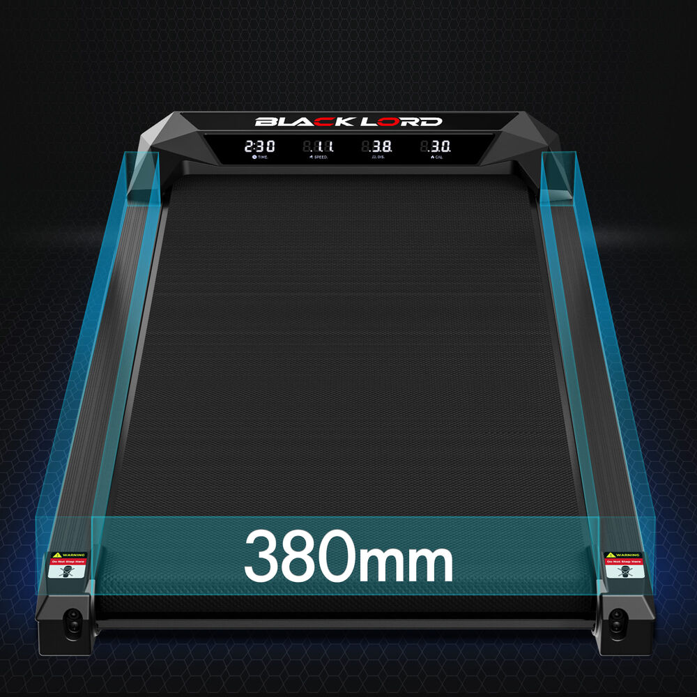 BLACK LORD Treadmill Electric Walking Pad Under Desk Home Fitness Incline Black