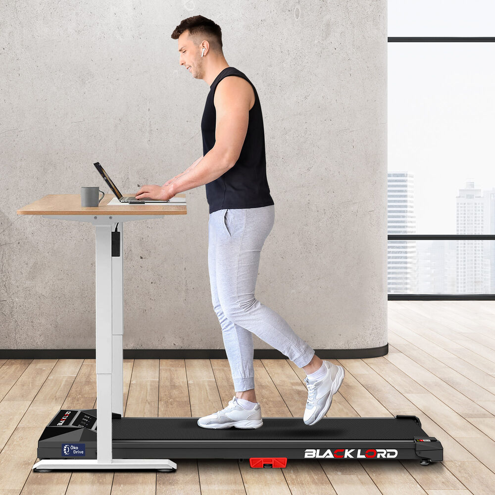 BLACK LORD Treadmill Electric Walking Pad Under Desk Home Fitness Incline Black