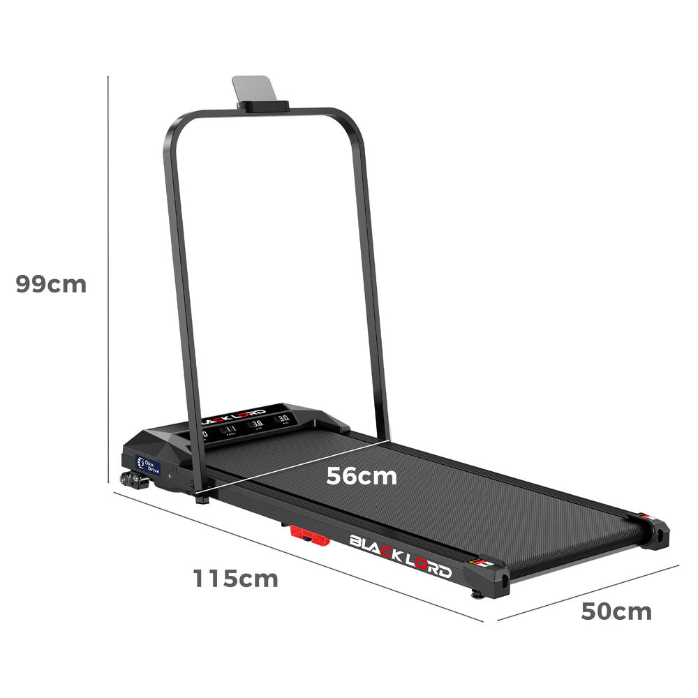 BLACK LORD Treadmill Electric Walking Pad Under Desk Home Incline Foldable Black