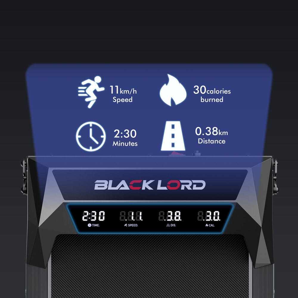 BLACK LORD Treadmill Electric Walking Pad Under Desk Home Incline Foldable Black