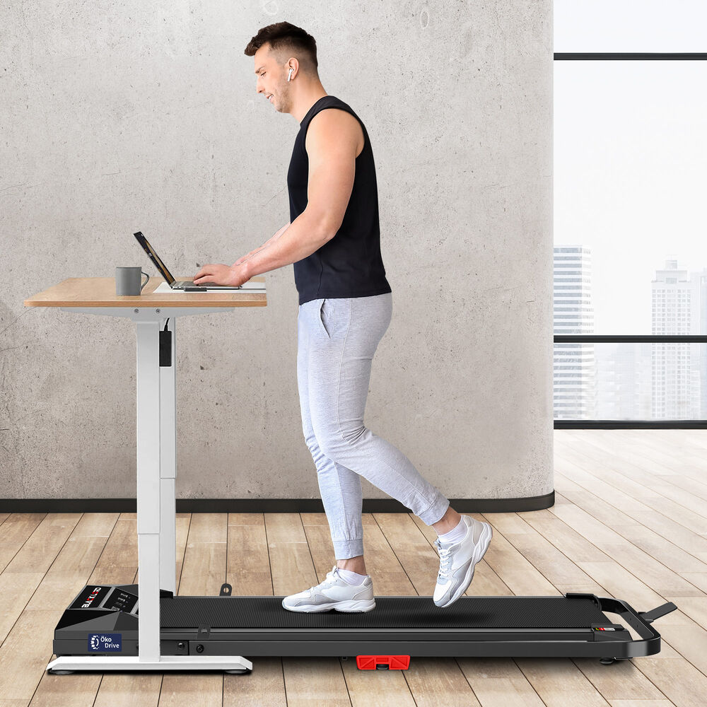 BLACK LORD Treadmill Electric Walking Pad Under Desk Home Incline Foldable Black