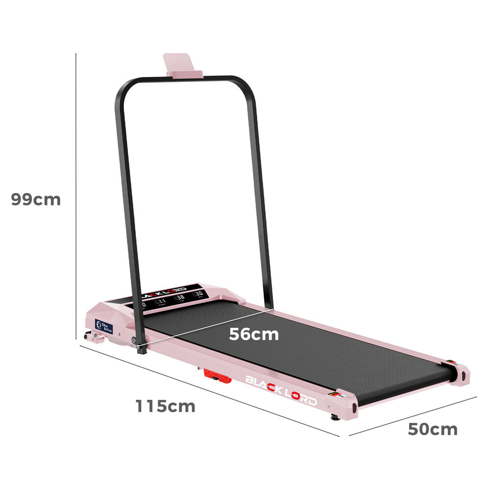 BLACK LORD Treadmill Electric Walking Pad Under Desk Home Incline Foldable Pink