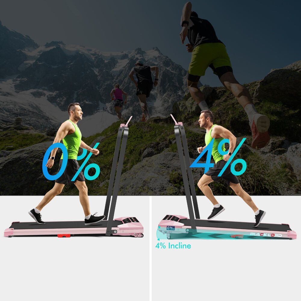 BLACK LORD Treadmill Electric Walking Pad Under Desk Home Incline Foldable Pink