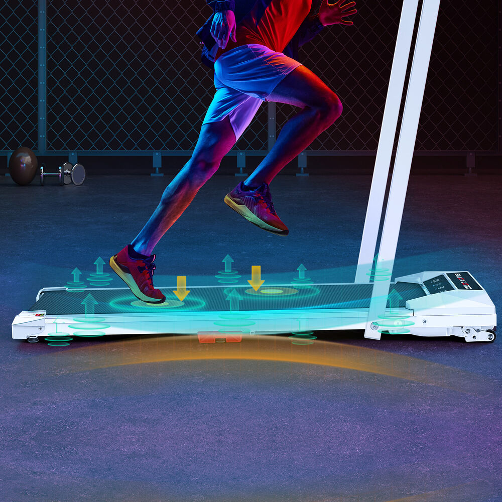 BLACK LORD Treadmill Electric Walking Pad Under Desk Home Incline Foldable White