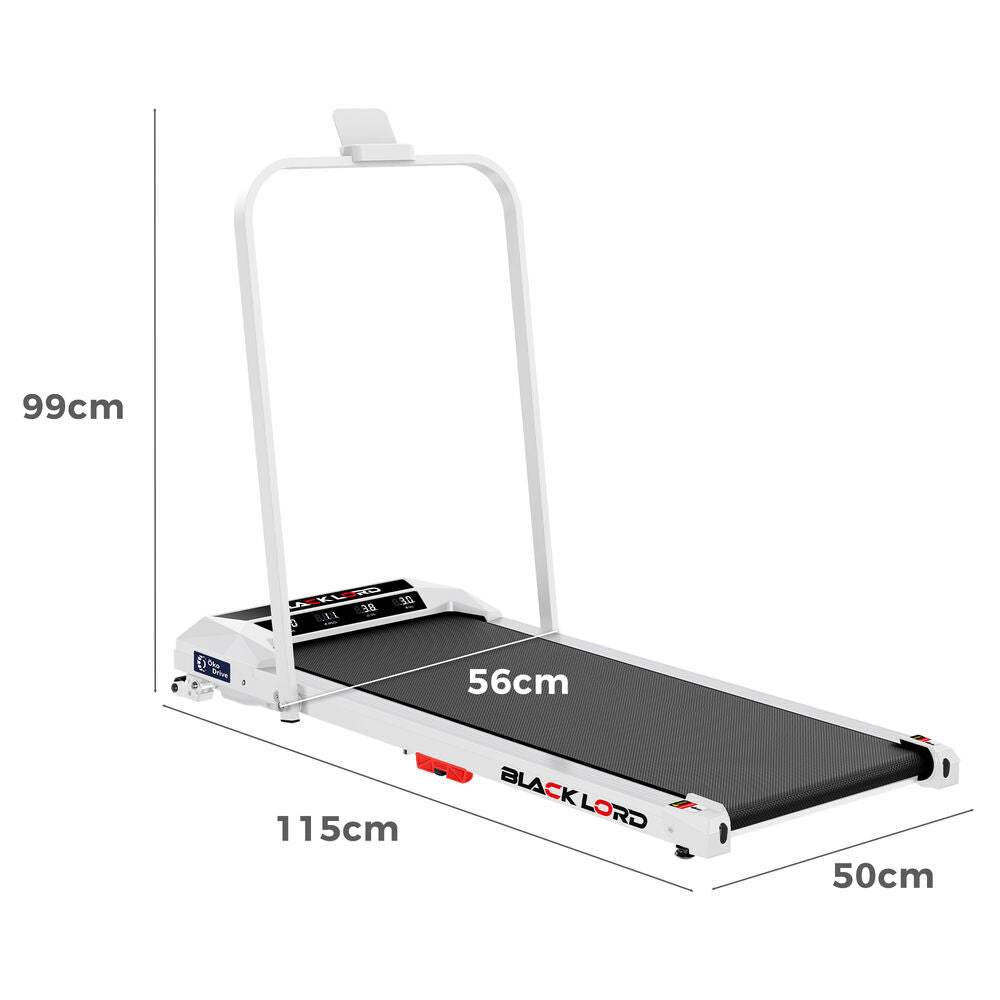 BLACK LORD Treadmill Electric Walking Pad Under Desk Home Incline Foldable White
